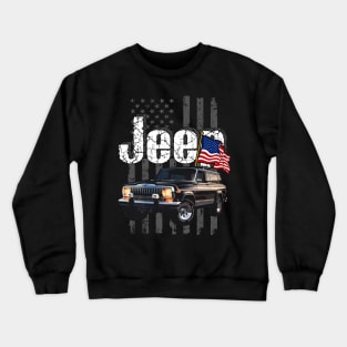 SJ-series Jeep Cherokee Jeepcar JEEP Flag Crewneck Sweatshirt